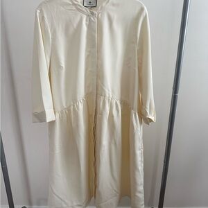 Tuckernuck Ivory Silk Royal Shirt Dress